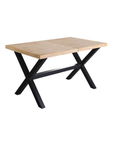 Mesa Comedor Extensible X-Loft 140 - 180 - 220 X 90 Cm  Roble Nordish / Negro