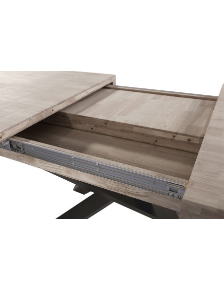 Mesa Comedor Extensible Xena 140 - 180 - 220 X 90 Cm  Roble Honey / Negro