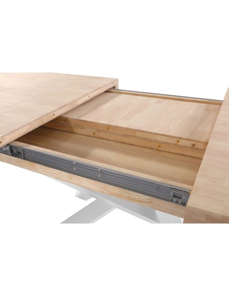 Mesa Comedor Extensible Xena 140 - 180 - 220 X 90 Cm  Roble Nordish / Blanco