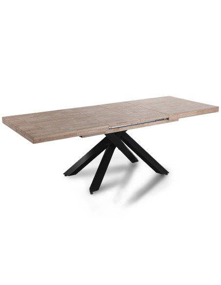 Mesa Comedor Extensible Xena 160 - 200 - 240 X 90 Cm  Roble Honey / Negro