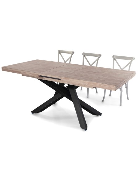 Mesa Comedor Extensible Xena 160 - 200 - 240 X 90 Cm  Roble Honey / Negro