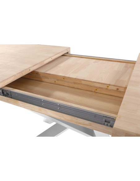 Mesa Comedor Extensible Xena 160 - 200 - 240 X 90 Cm  Roble Nordish / Blanco