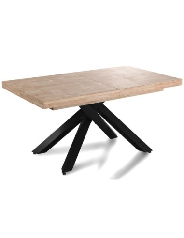 Mesa Comedor Extensible Xena 160 - 200 - 240 X 90 Cm  Roble Nordish / Negro