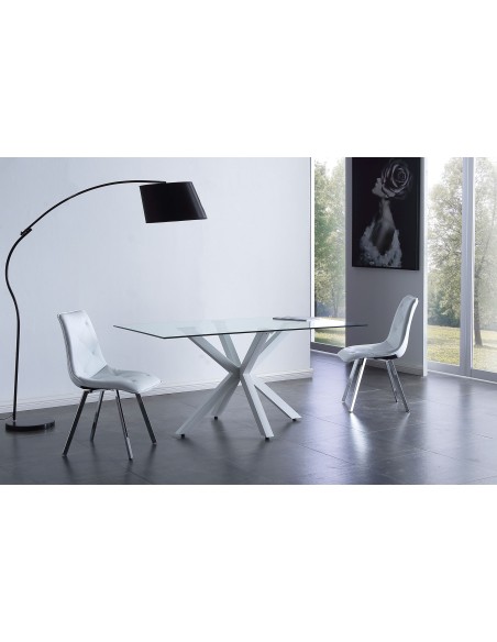 Mesa Comedor Fija Cross 160 X 90 Cm  Blanco