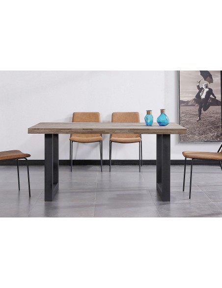 Mesa Comedor Fija Loft 160 X 100 Cm  Roble American / Negro