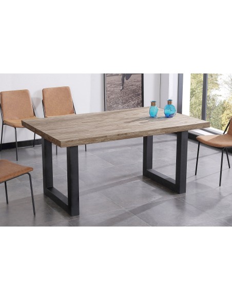 Mesa Comedor Fija Loft 160 X 100 Cm  Roble American / Negro