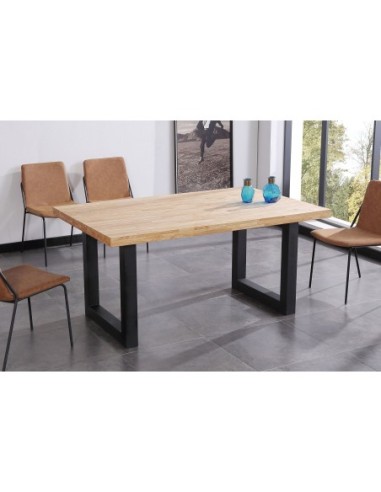 Mesa Comedor Fija Loft 160 X 100 Cm  Roble Nordish / Negro