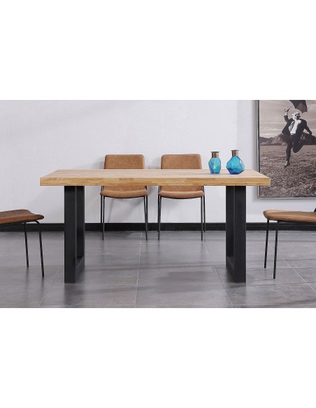 Mesa Comedor Fija Loft 160 X 100 Cm  Roble Nordish / Negro