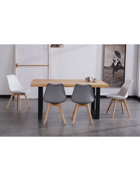Mesa Comedor Fija Loft 160 X 100 Cm  Roble Nordish / Negro