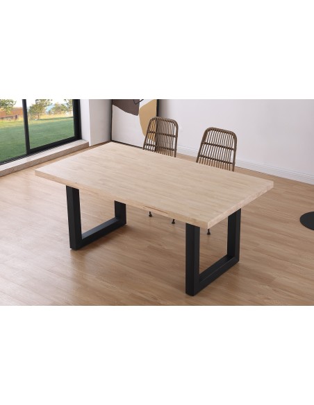 Mesa Comedor Fija Loft 180 X 100 Cm  Roble Nordish / Negro