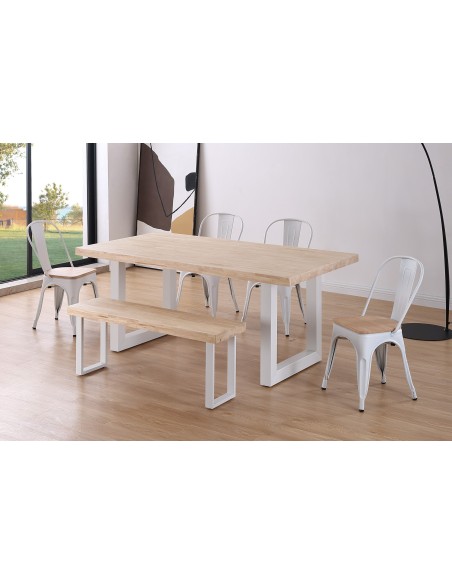 Mesa Comedor Fija Loft 180 X 100 Cm Roble Nordish / Blanco