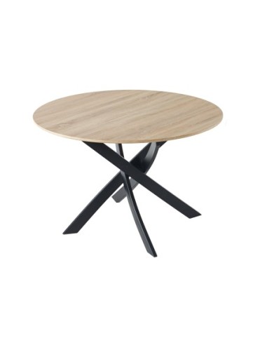 Mesa Comedor Fija Redonda Zen 100 Cm  Roble / Negro