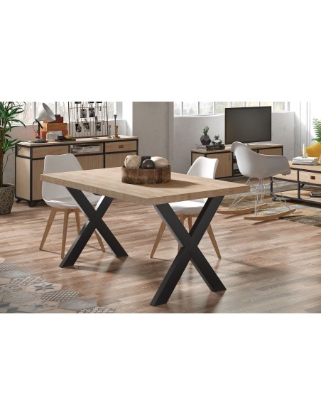 Mesa Comedor Fija X-Loft 160 X 90 Cm  Roble / Negro