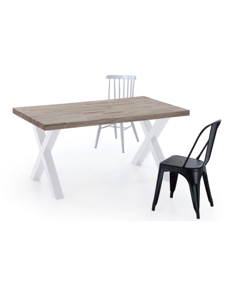 Mesa Comedor Fija X-Loft 160 X 90 Cm  Roble American / Blanco