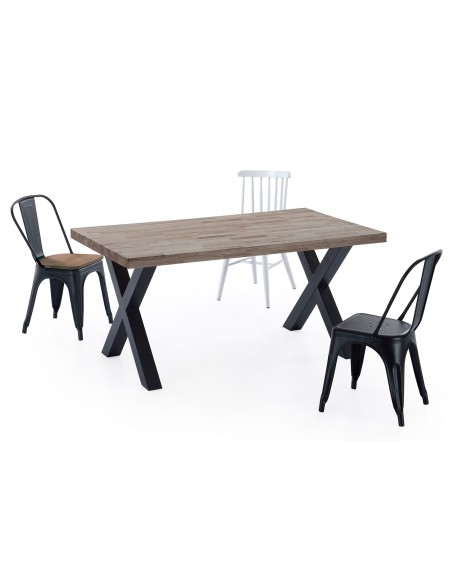 Mesa Comedor Fija X-Loft 160 X 90 Cm  Roble American / Negro