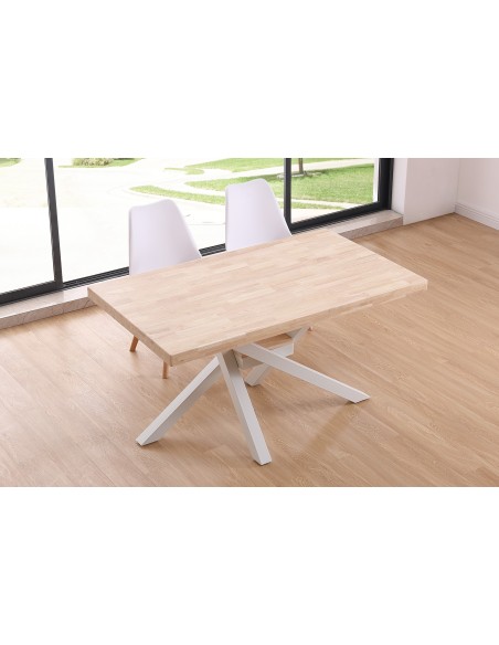 Mesa Comedor Fija Xena 140 X 80 Cm  Roble Nordish / Blanco