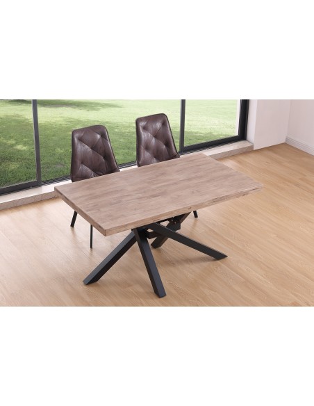 Mesa Comedor Fija Xena 140 X 80 Cm Roble Honey / Negro