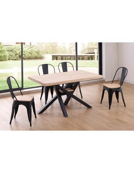 Mesa Comedor Fija Xena 140 X 80 Cm Roble Nordish / Negro