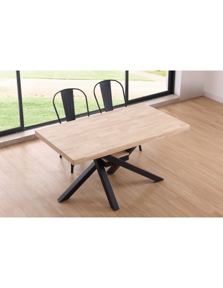 Mesa Comedor Fija Xena 140 X 80 Cm Roble Nordish / Negro