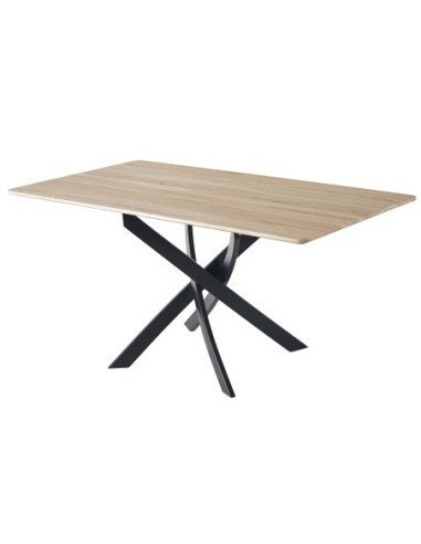 Mesa Comedor Fija Zen 140 X 80 Cm Roble / Negro