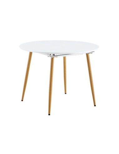 Mesa Comedor Redonda Extensible Artic 100 - 140 X 100 Cm Blanco / Oak