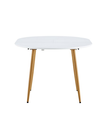 Mesa Comedor Redonda Extensible Artic 100 - 140 X 100 Cm Blanco / Oak