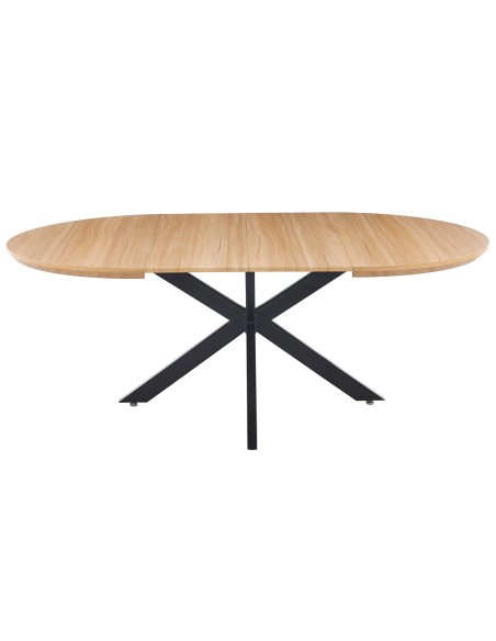 Mesa Comedor Redonda Extensible Cross 130 - 170 - 210 X 130 Cm Oak / Negro