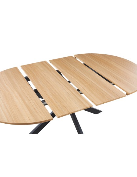 Mesa Comedor Redonda Extensible Cross 130 - 170 - 210 X 130 Cm Oak / Negro