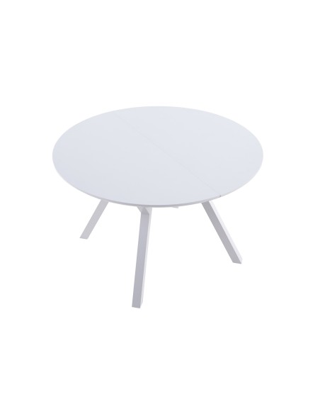 Mesa Comedor Redonda Extensible Delta 120 - 160 Cm Blanco