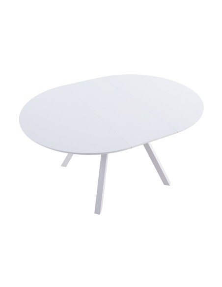 Mesa Comedor Redonda Extensible Delta 120 - 160 Cm Blanco
