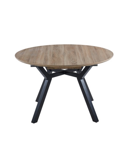 Mesa Comedor Redonda Extensible Delta 120 - 160 Cm Oak / Negro