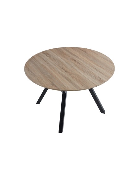 Mesa Comedor Redonda Extensible Delta 120 - 160 Cm Oak / Negro