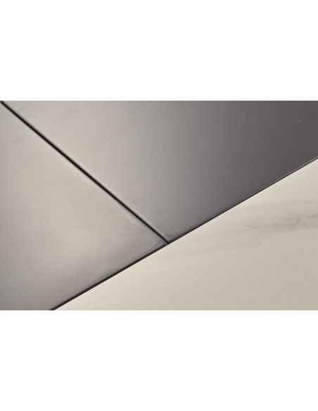 Mesa Comedor Redonda Extensible Ibiza 100 - 140 Cm Ceramic Blanco / Negro