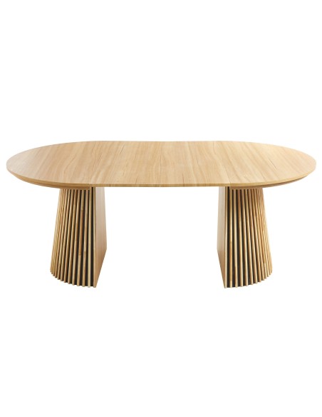 Mesa Comedor Redonda Extensible Keanu 120 - 160 - 200 X 120 Cm Oak