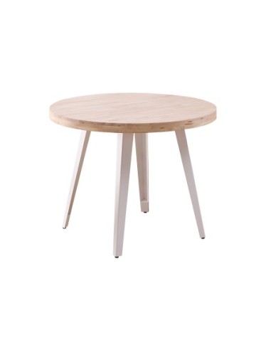 Mesa Comedor Redonda Fija Berg 100 Cm  Roble Nordish / Blanco