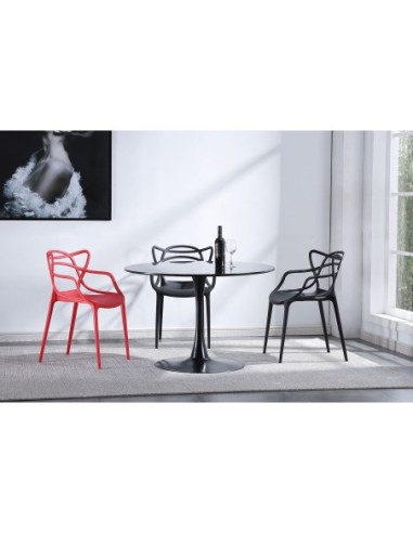 Mesa Comedor Redonda Gina 110 Cm  Negro