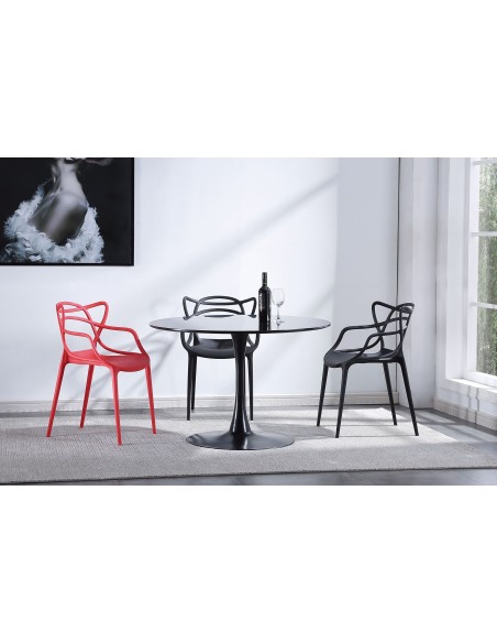 Mesa Comedor Redonda Gina 110 Cm  Negro