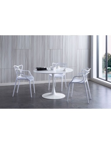 Mesa Comedor Redonda Gina 110 Cm Blanco