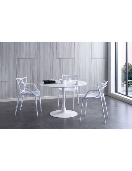 Mesa Comedor Redonda Gina 110 Cm Blanco