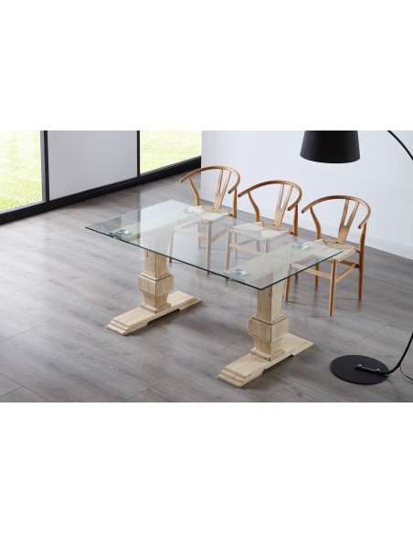 Mesa Comedor Versalles 160 X 90 Cm  Cristal / Nordish