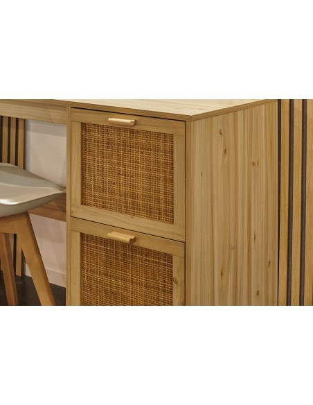 Mesa Estudio DéCor 120 X 48 Cm Pino / Rattan