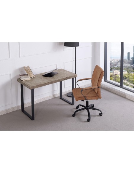 Mesa Estudio Natural 120 X 60 Cm Roble American / Negro