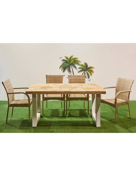 Mesa Exterior / Terraza Loft Outdoor 160 X 100 Cm Nordish / Blanco