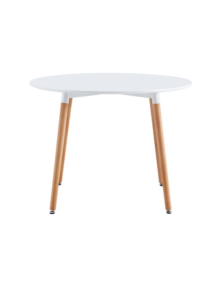 Mesa Redonda Fija Nordika 100 Cm Blanco / Haya