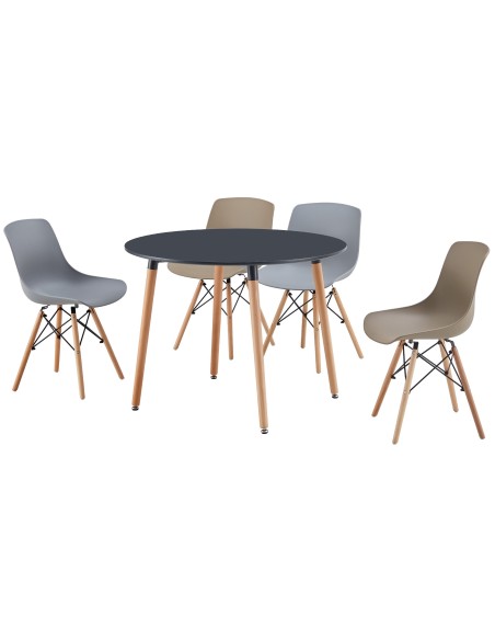 Mesa Redonda Fija Nordika 100 Cm Gris / Haya