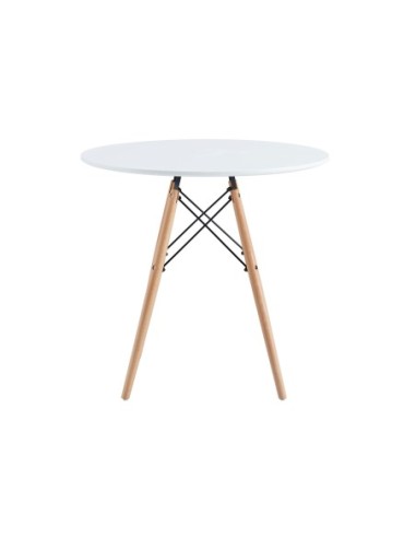 Mesa Redonda Tower 80 Cm Blanco / Haya