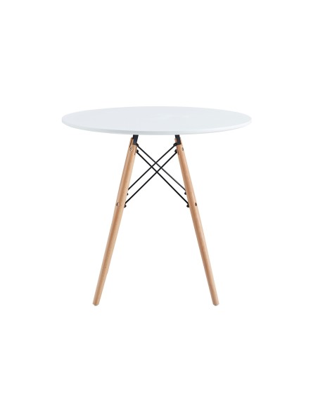 Mesa Redonda Tower 80 Cm Blanco / Haya