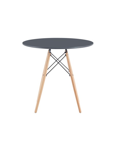 Mesa Redonda Tower 80 Cm Gris / Haya