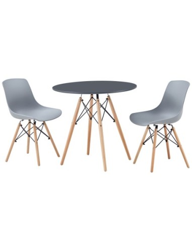 Mesa Redonda Tower 80 Cm Gris / Haya