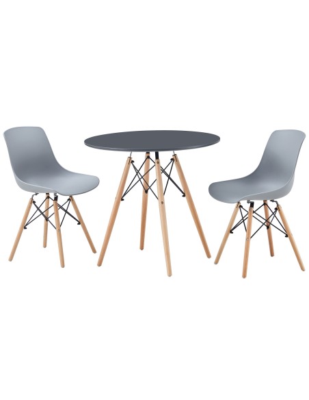 Mesa Redonda Tower 80 Cm Gris / Haya